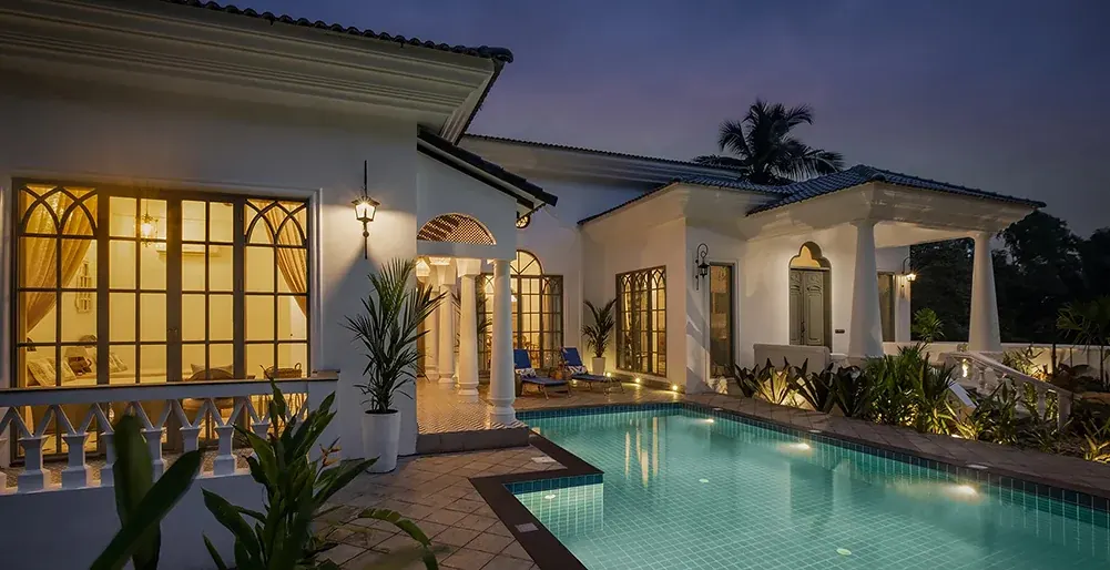 4 BR White Courtyard House Goa — luxury 4-bedroom villa in Goa, India
