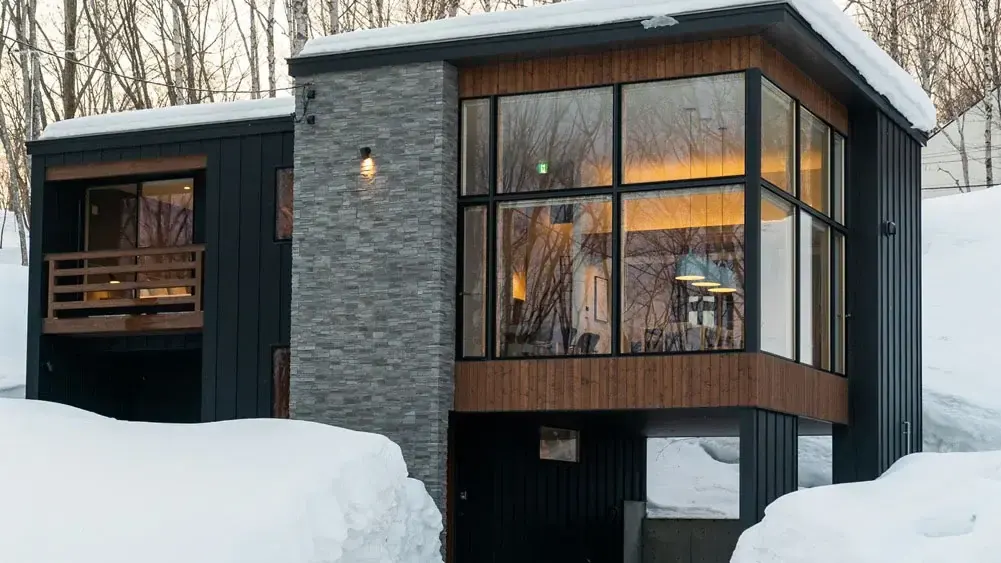 3 BR Glass Fireplace Chalet Niseko — luxury 3-bedroom chalet in Niseko, Japan